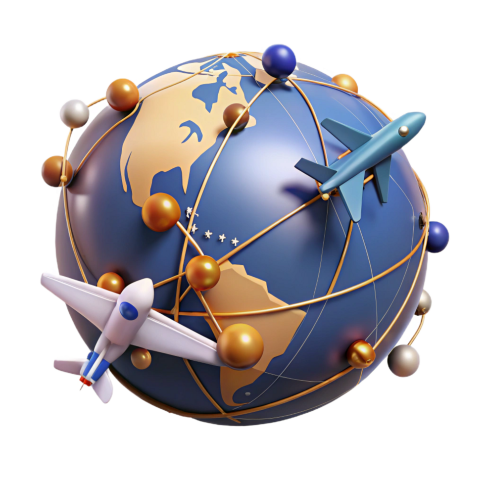 wonderful traditional Global Trade Network with Connecting Lines Transparent Background detailed png