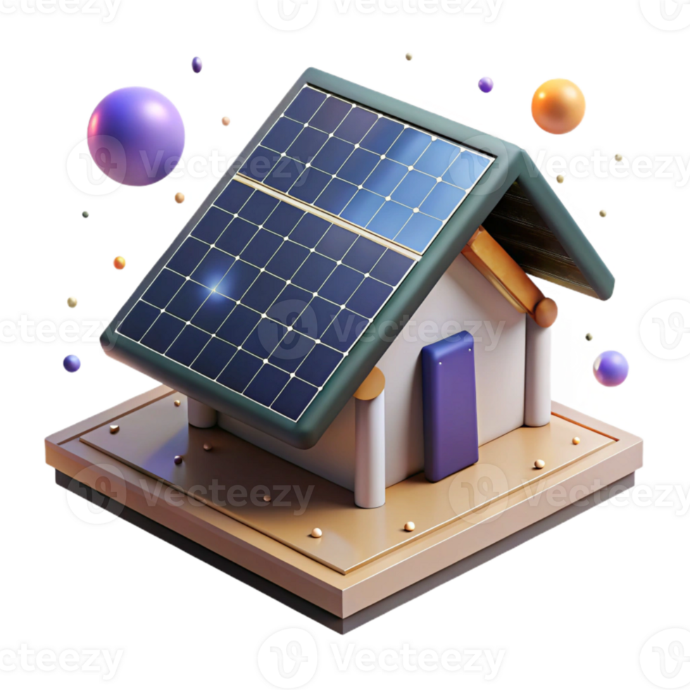 serene minimalist Solar Panel Installation on Roof Angled View Isolated genuine png
