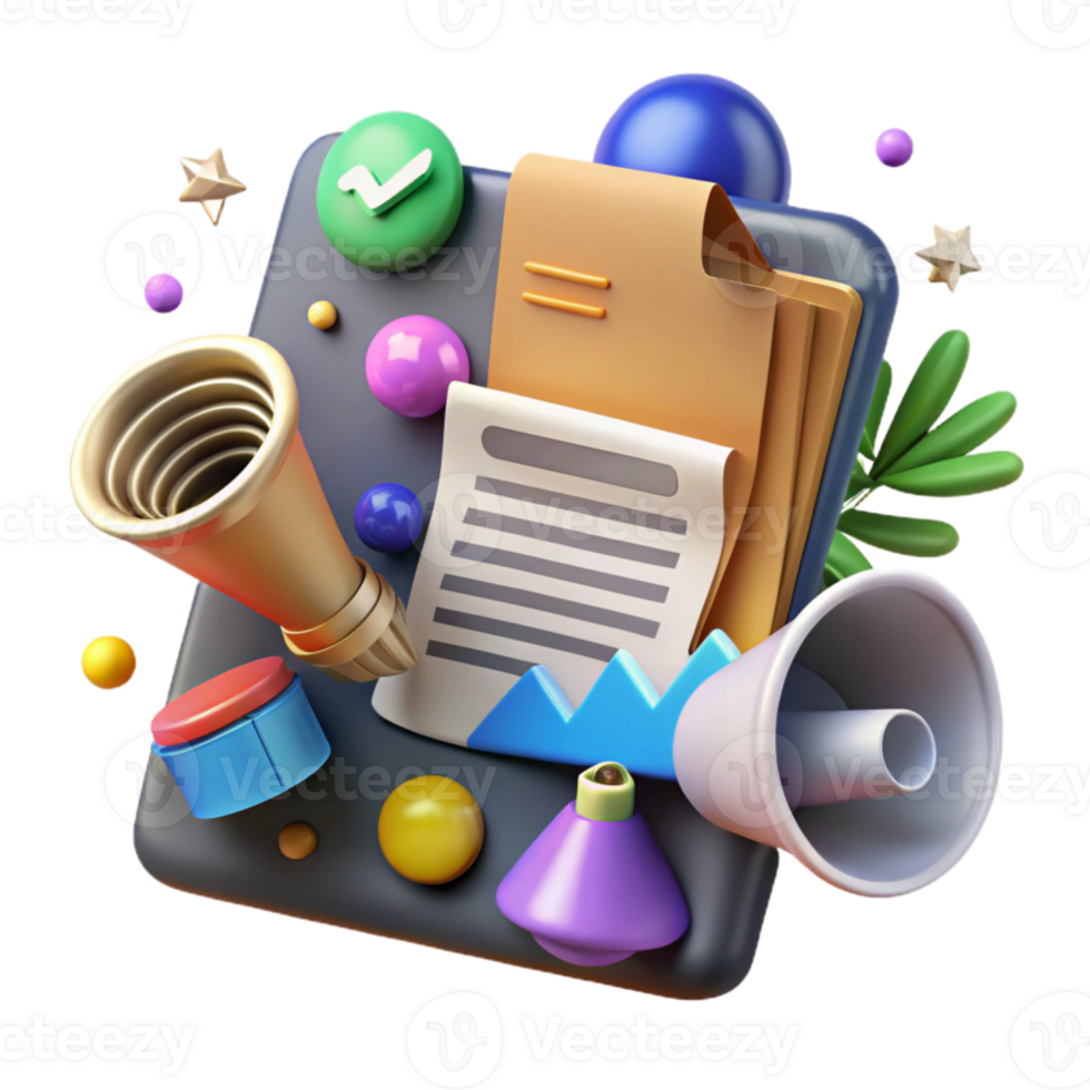 elegant rustic Social Media Marketing Plan Document Isolated high resolution png