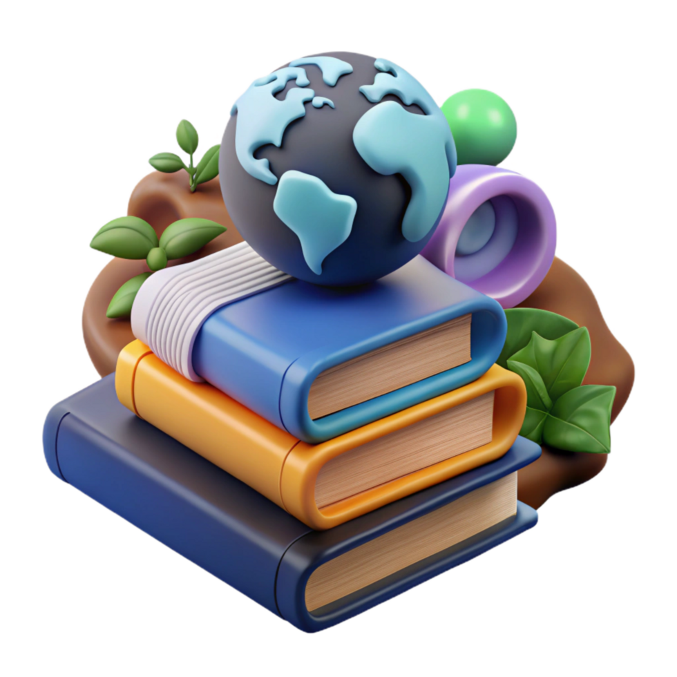 beautiful contemporary Stack of Books on Sustainable Living Transparent authentic png