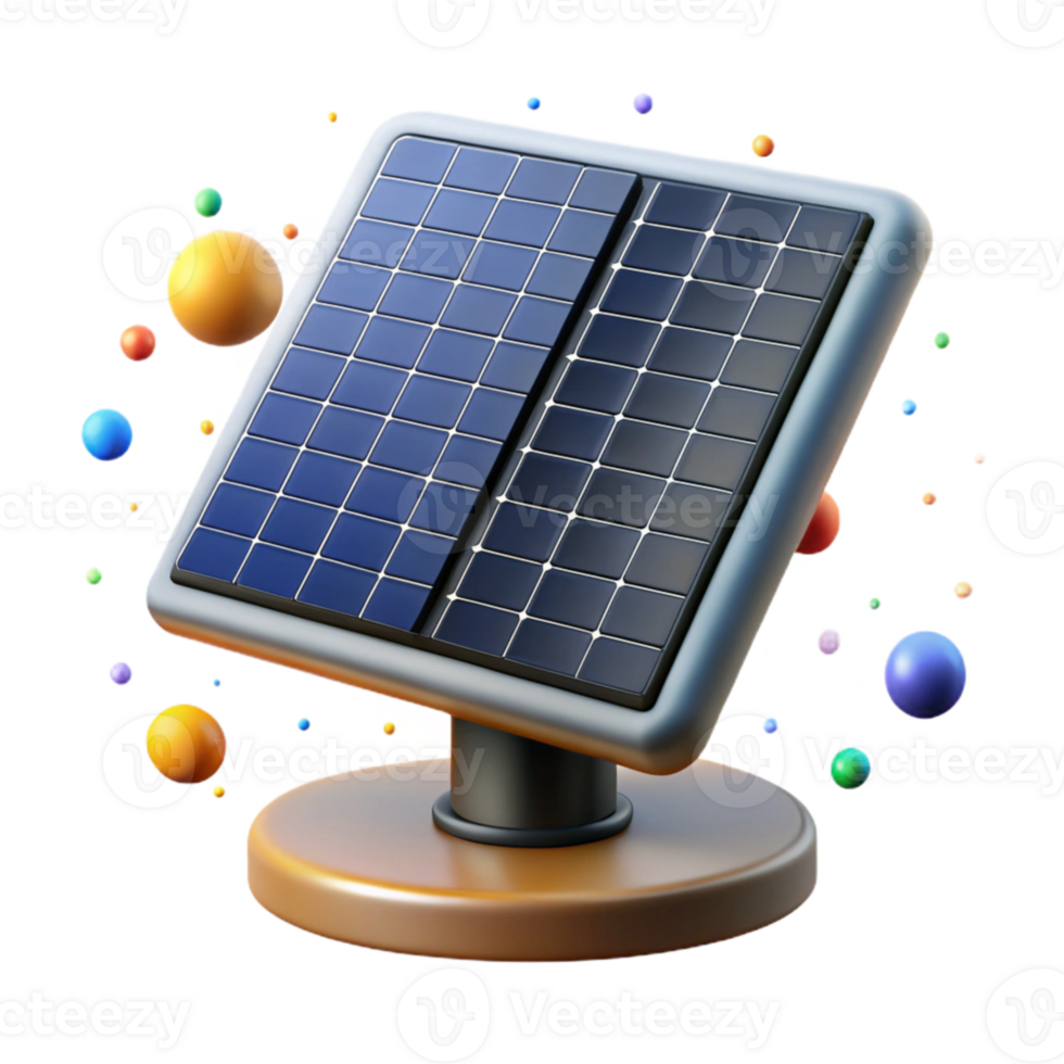 magnificent rustic Solar Panel Array Side View Isolated professional png
