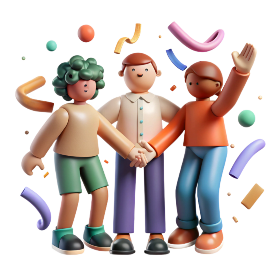 beautiful creative Group of People Holding Hands Cutout high quality png