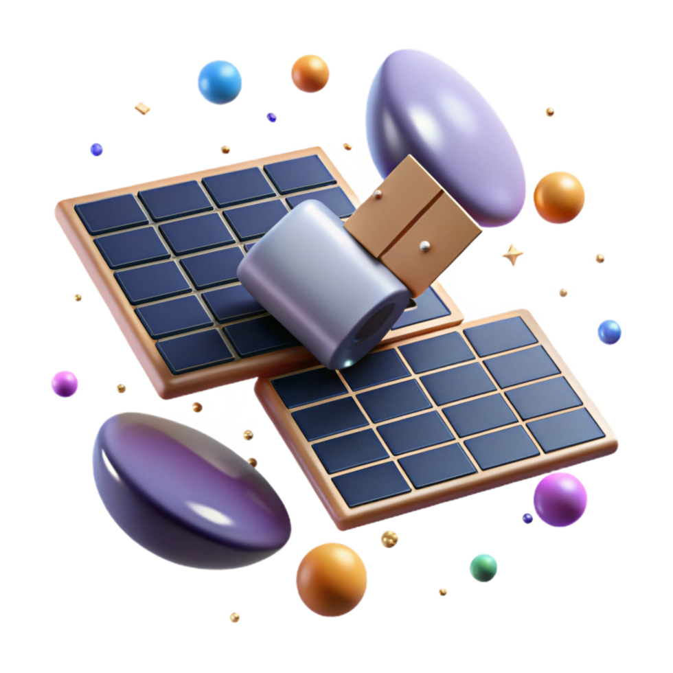 extraordinary classic Satellite Solar Panels Deploying Gold Isolated high resolution png