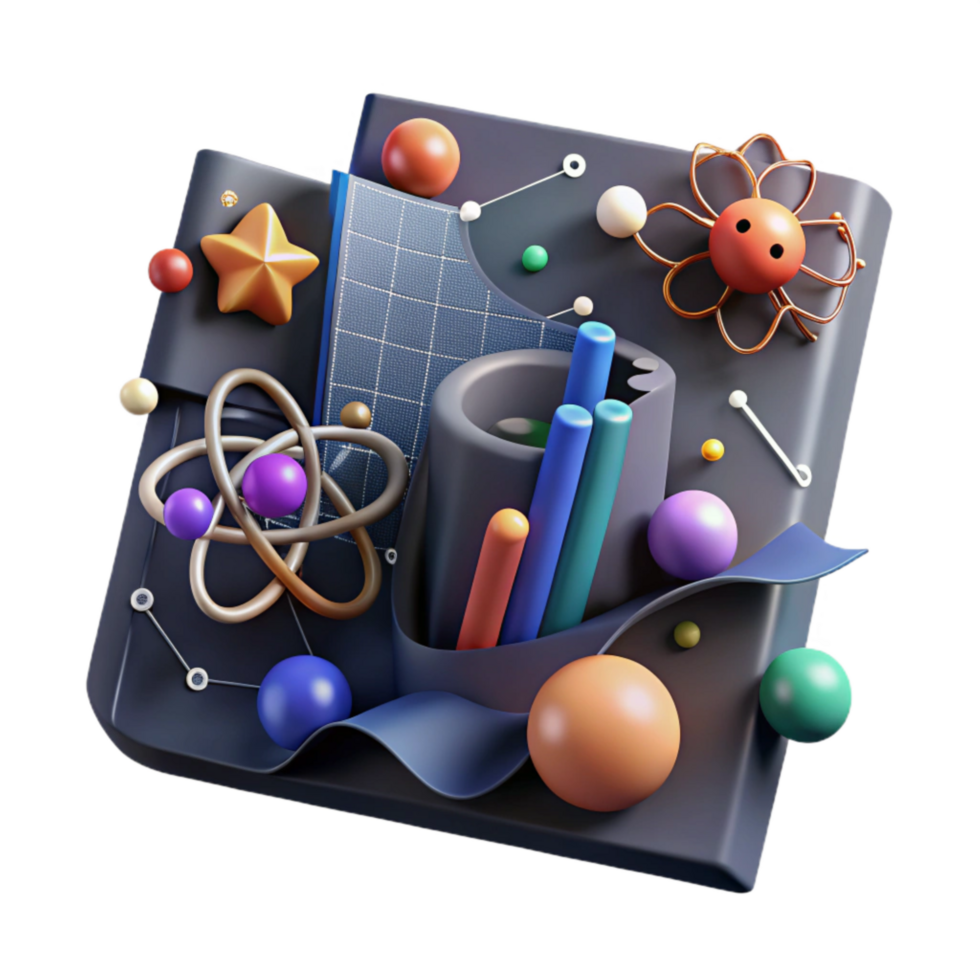 stunning modern Quantum Mechanics Formula Visualization Transparent Element high resolution png
