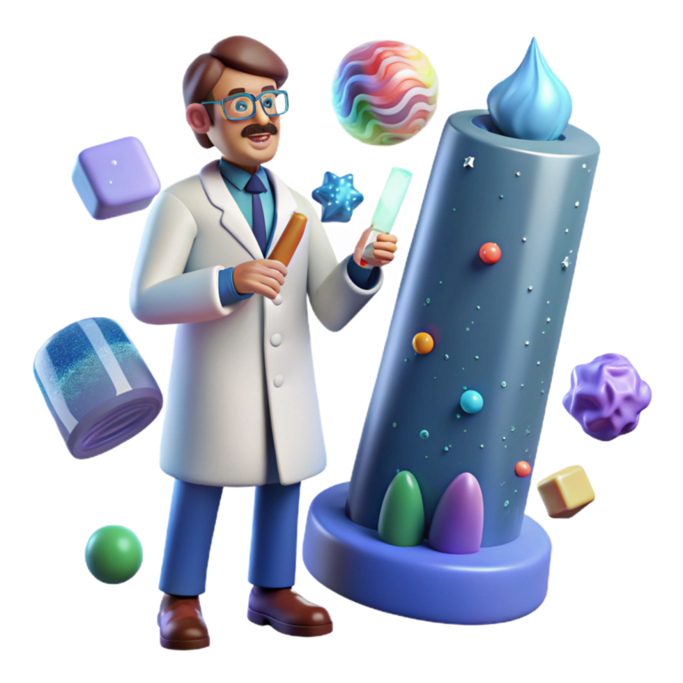 magnificent artistic Scientist Studying Ice Core Sample Isolated high quality png