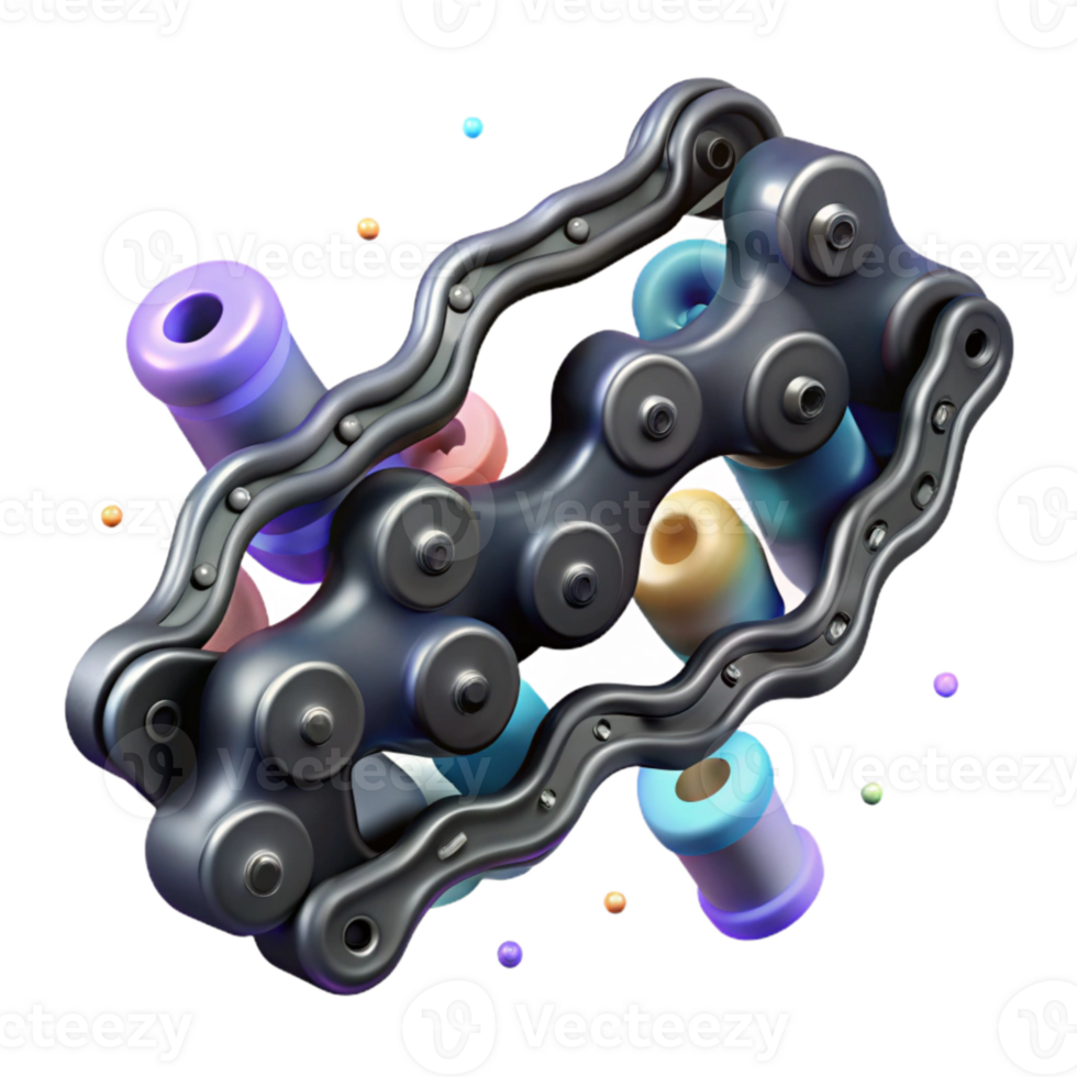 beautiful traditional Bicycle Chain Detail Transparent Background Element premium png