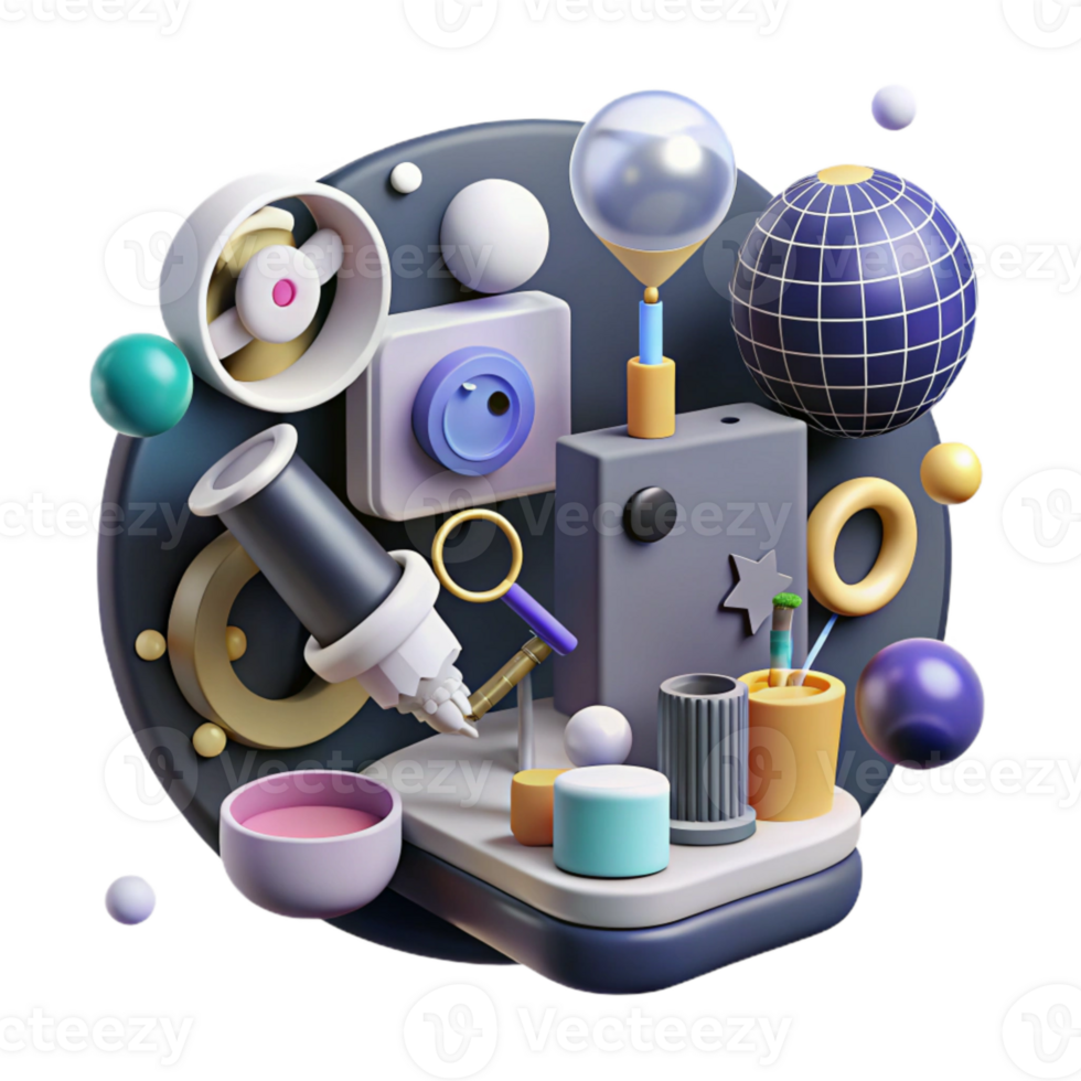 stunning creative Linguistics Research Tools and Equipment Cutout Overhead View original png
