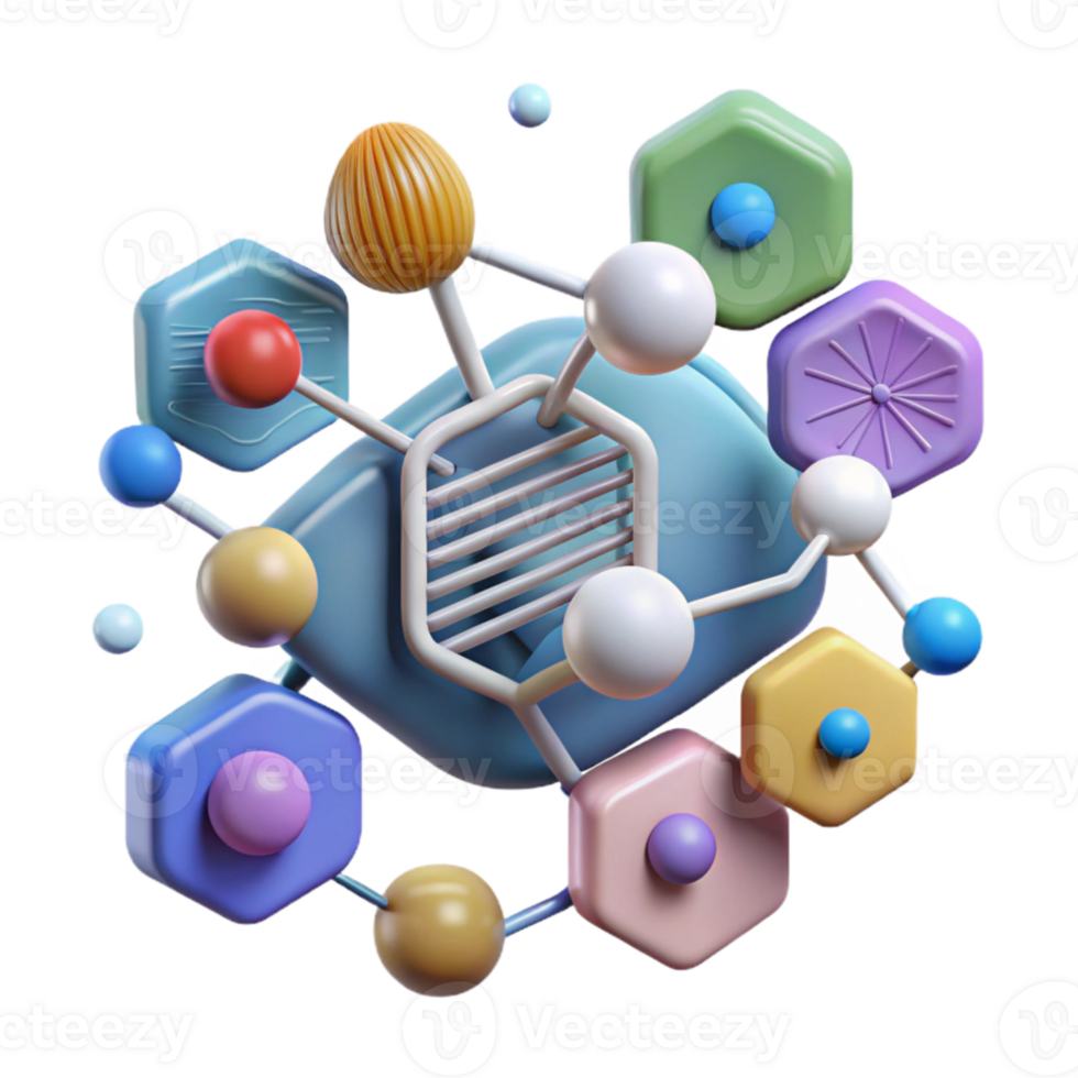 beautiful abstract Gene Regulation Network Diagram Transparent Cutout high quality png