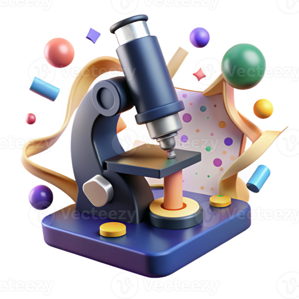 impressive contemporary Microscope with Sample Slide Transparent Background premium png