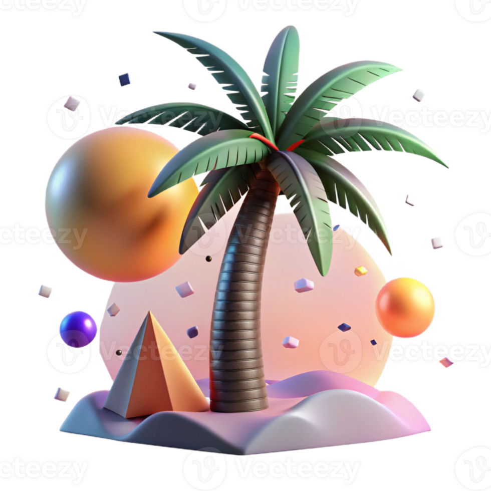 impressive traditional Palm Tree Silhouette Against Ocean Isolated Element high resolution png