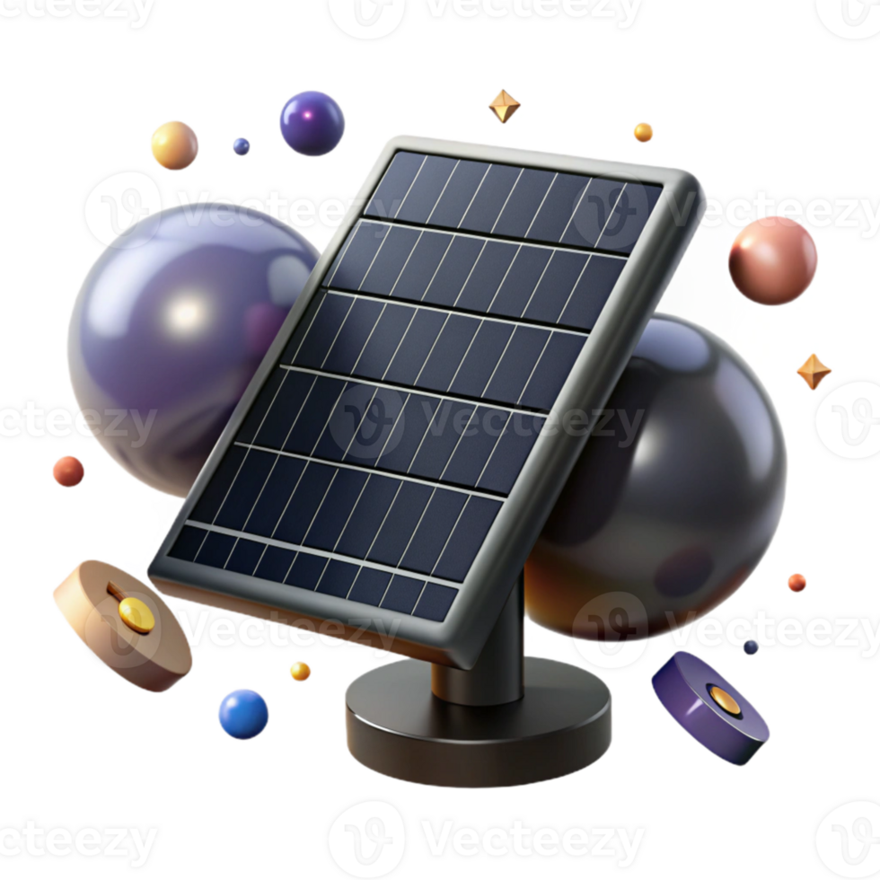 dramatic classic Solar Panel Array Side View Isolated original png
