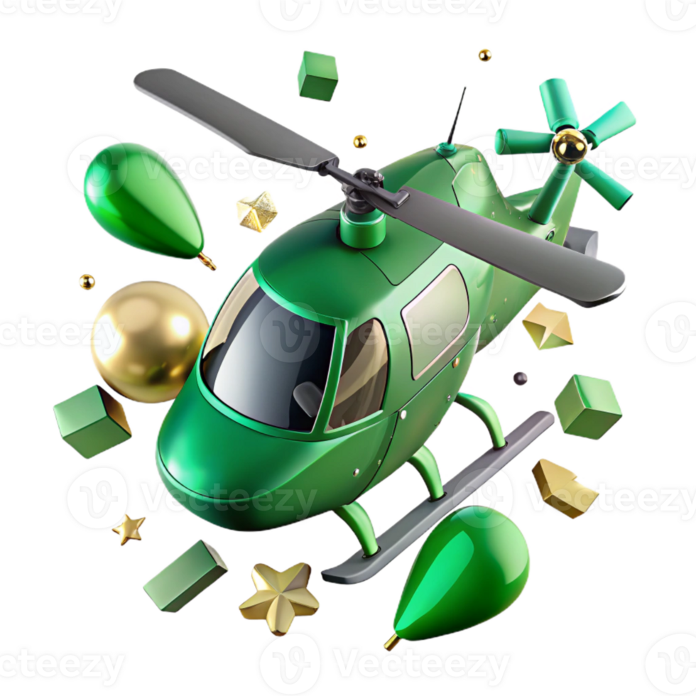 extraordinary contemporary Green Helicopter Top View Transparent Background high resolution png