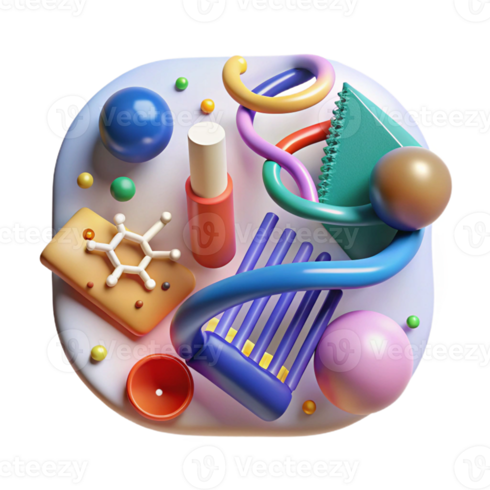wonderful abstract Gene Function Diagram Transparent Colorful premium png