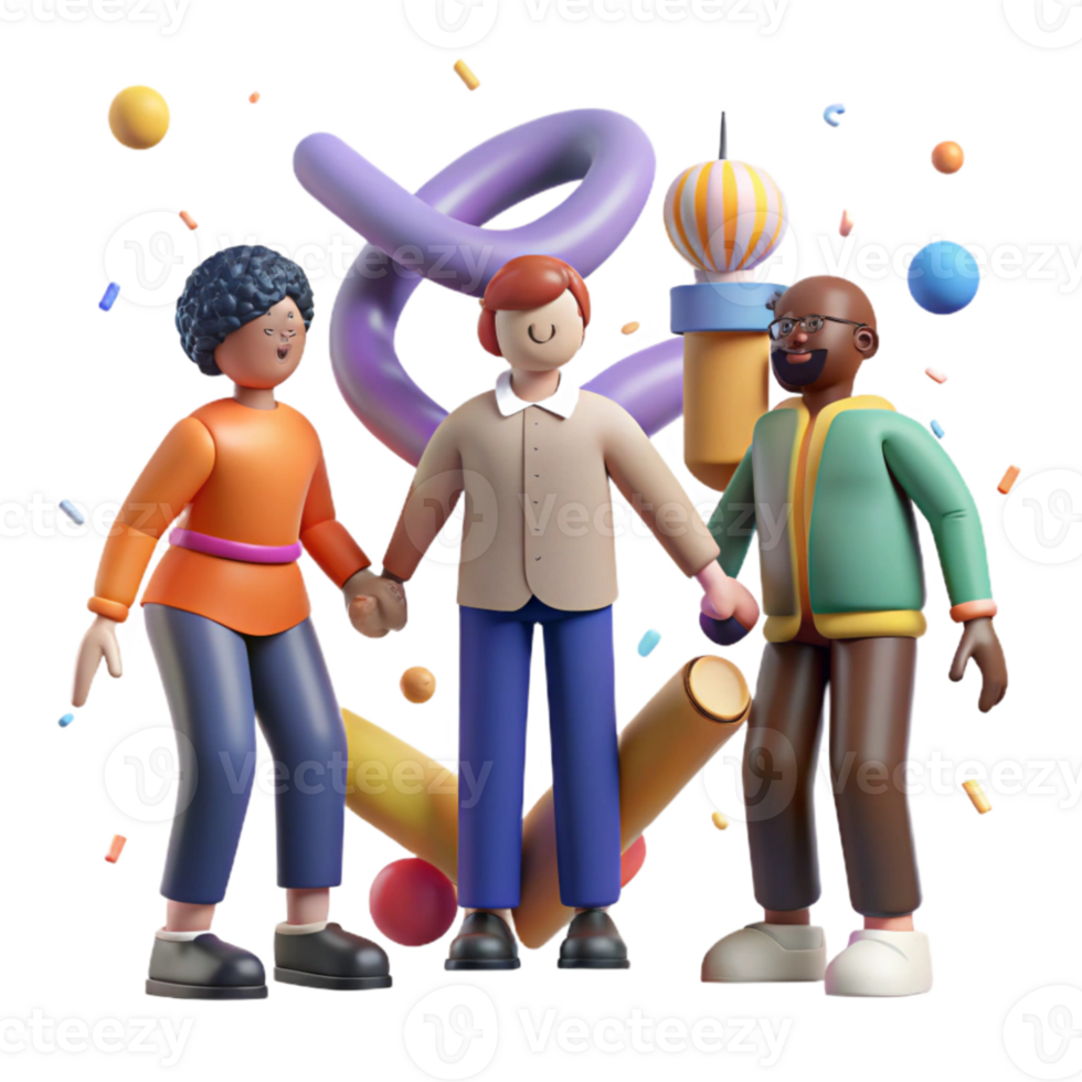 elegant contemporary Group of Diverse People Sharing Stories Isolated png