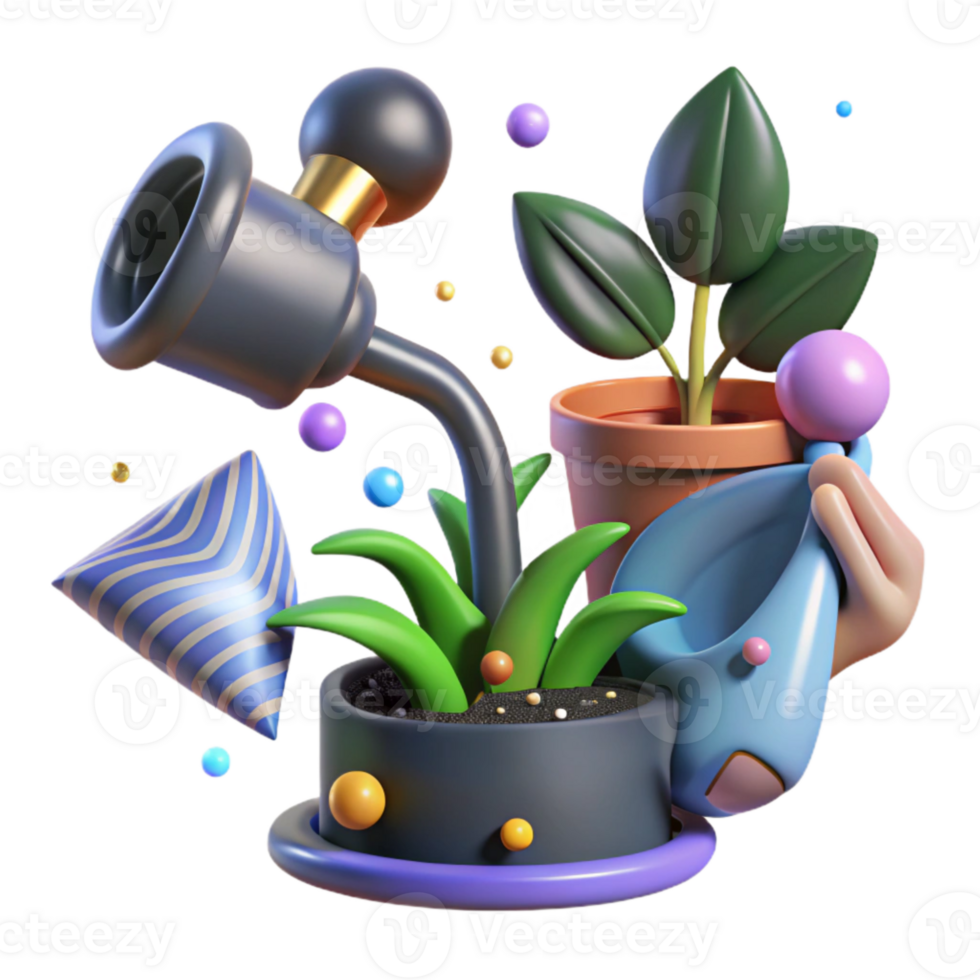 wonderful abstract Hand Watering Plant with Hose Cutout Element high quality png