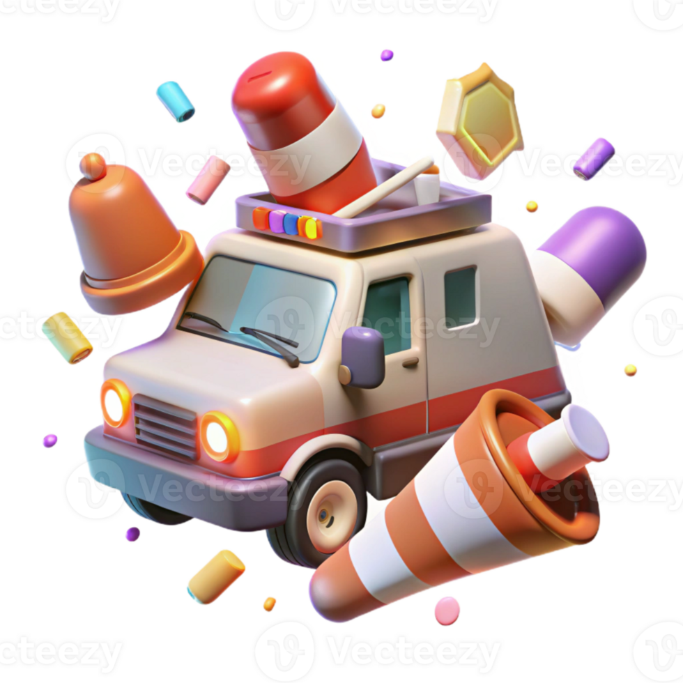 magnificent abstract Ambulance Siren Flashing Lights Isolated genuine png
