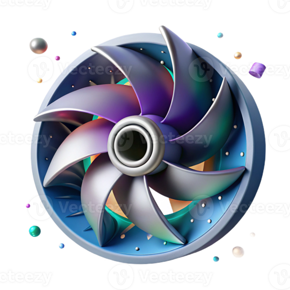 elegant modern Hydropower Turbine Blades Rotating Cutout Element exclusive png