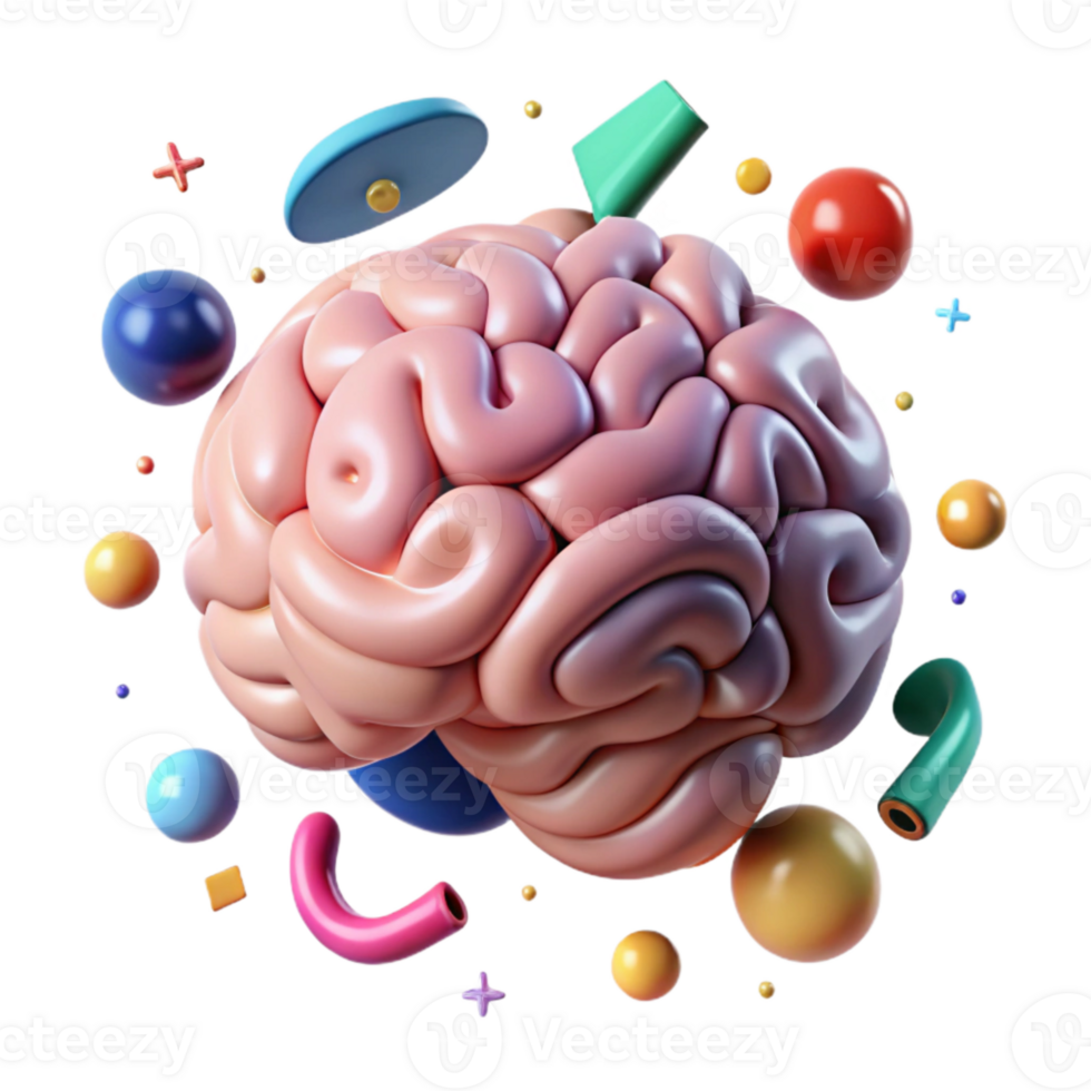 dramatic artistic Rotating Brain Animation Frame Cutout high quality png