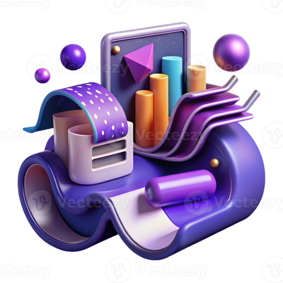 magnificent creative Abstract Data Flow with Purple Hues Isolated high ...