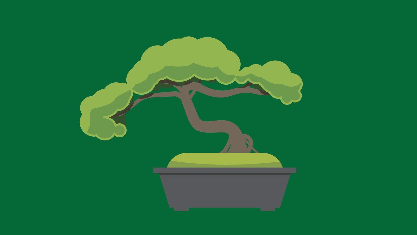 illustration of a Japanese tree in a pot, symbolizing tranquility, nature, and traditional Japanese gardening with clean lines vector