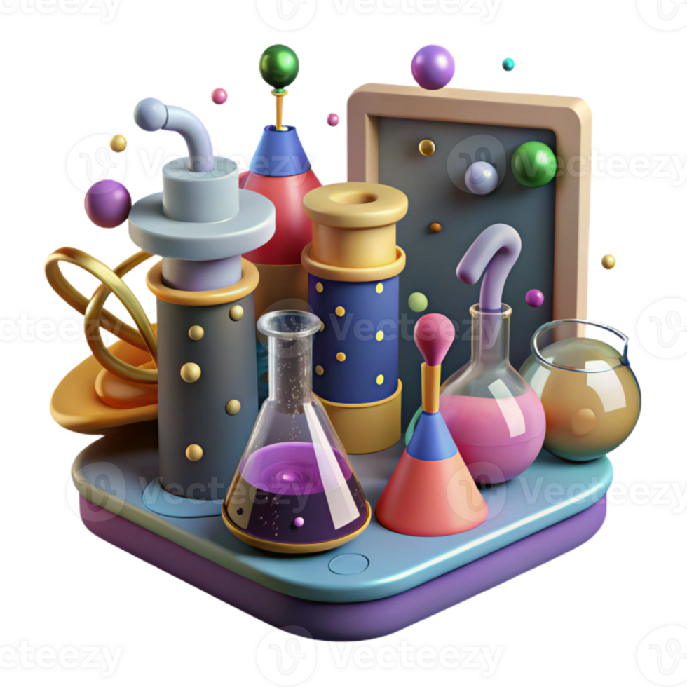 vibrant rustic Medical Research Lab Equipment Isolated Element original png