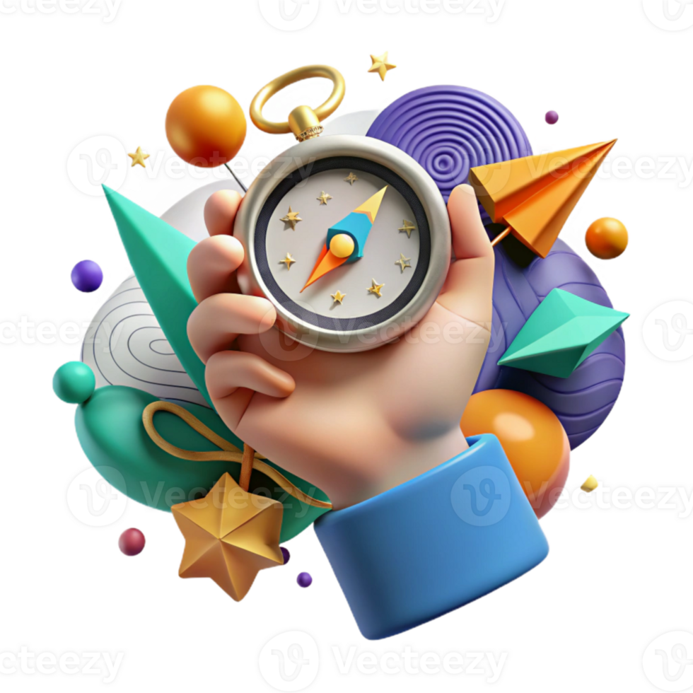 impressive contemporary Hand Holding a Compass Direction Choice Cutout png