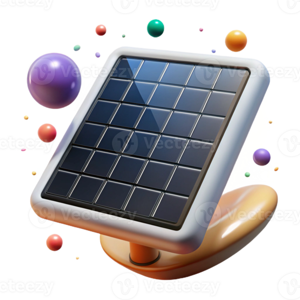 vibrant minimalist Solar Panel with Glare Effect Transparent Background original png