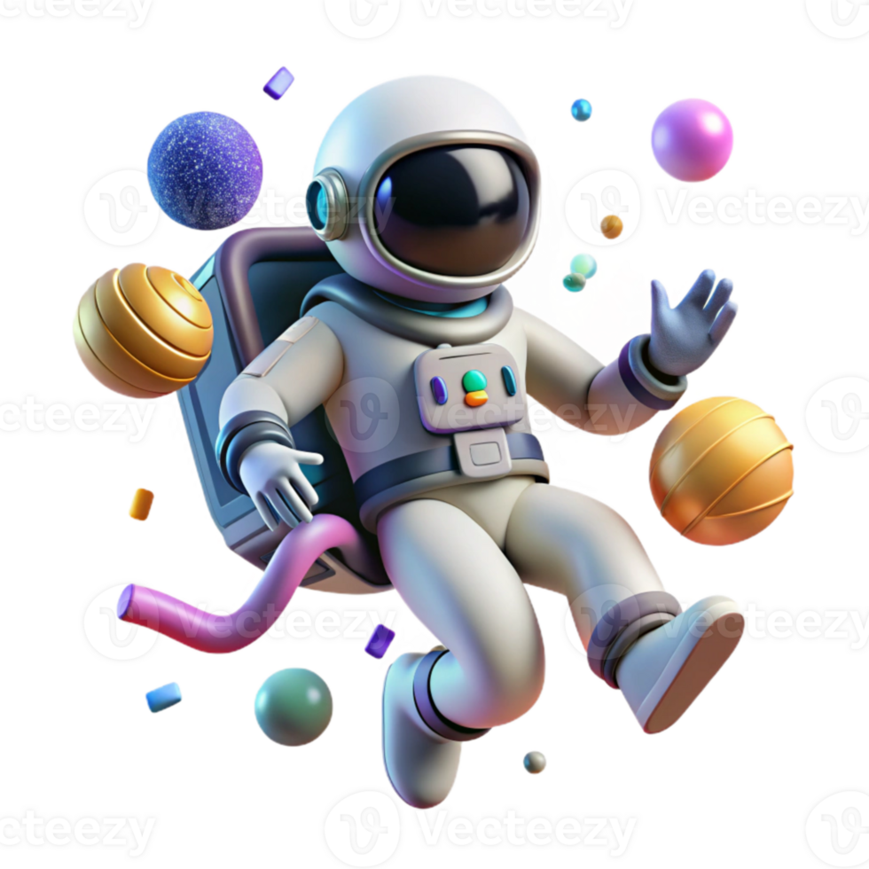 magnificent minimalist Floating Astronaut Zero Gravity Transparent Background exclusive png
