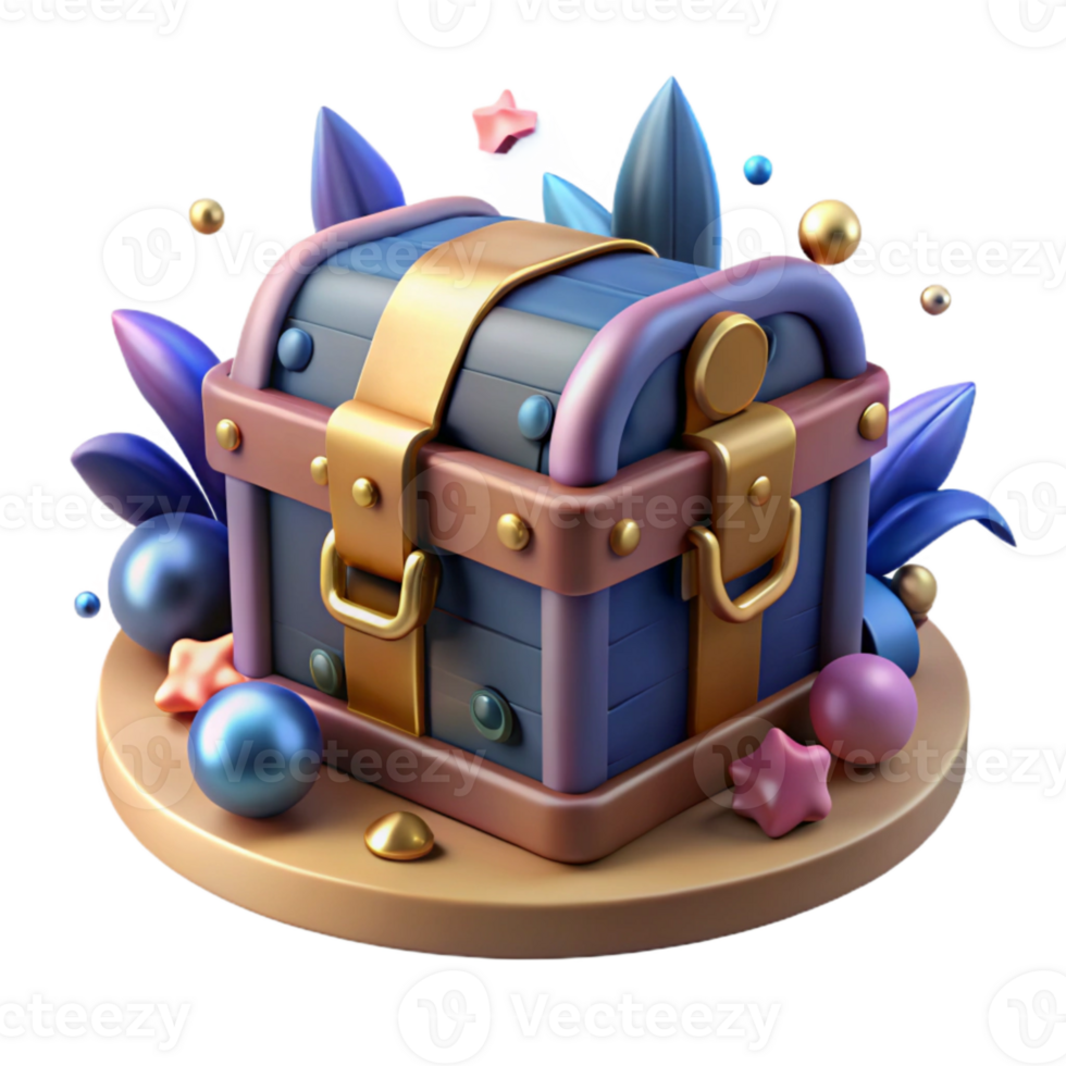 impressive rustic Sunken Treasure Chest Front View Isolated genuine png
