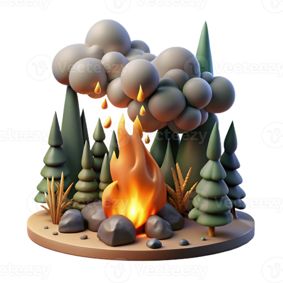 magnificent abstract Forest Fire Smoke and Flames Isolated authentic png