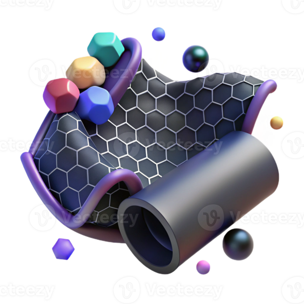 wonderful vintage Graphene Sheet Rolled Into Nanotube Cutout high quality png