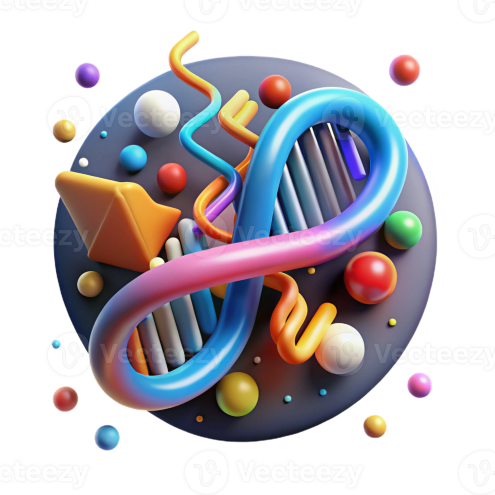 beautiful modern Genetic Code Wobble Hypothesis Colorful Isolated exclusive png