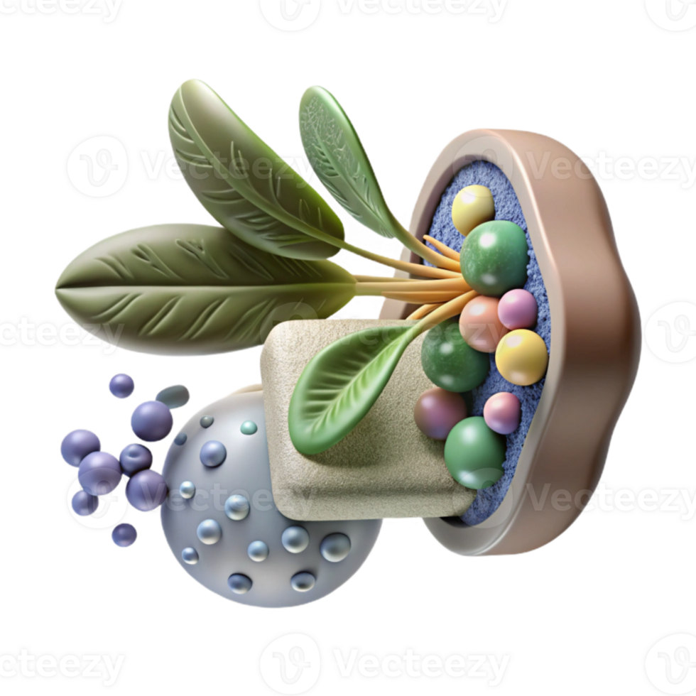dramatic modern Plant Microbiome Microscopic View Transparent high quality png