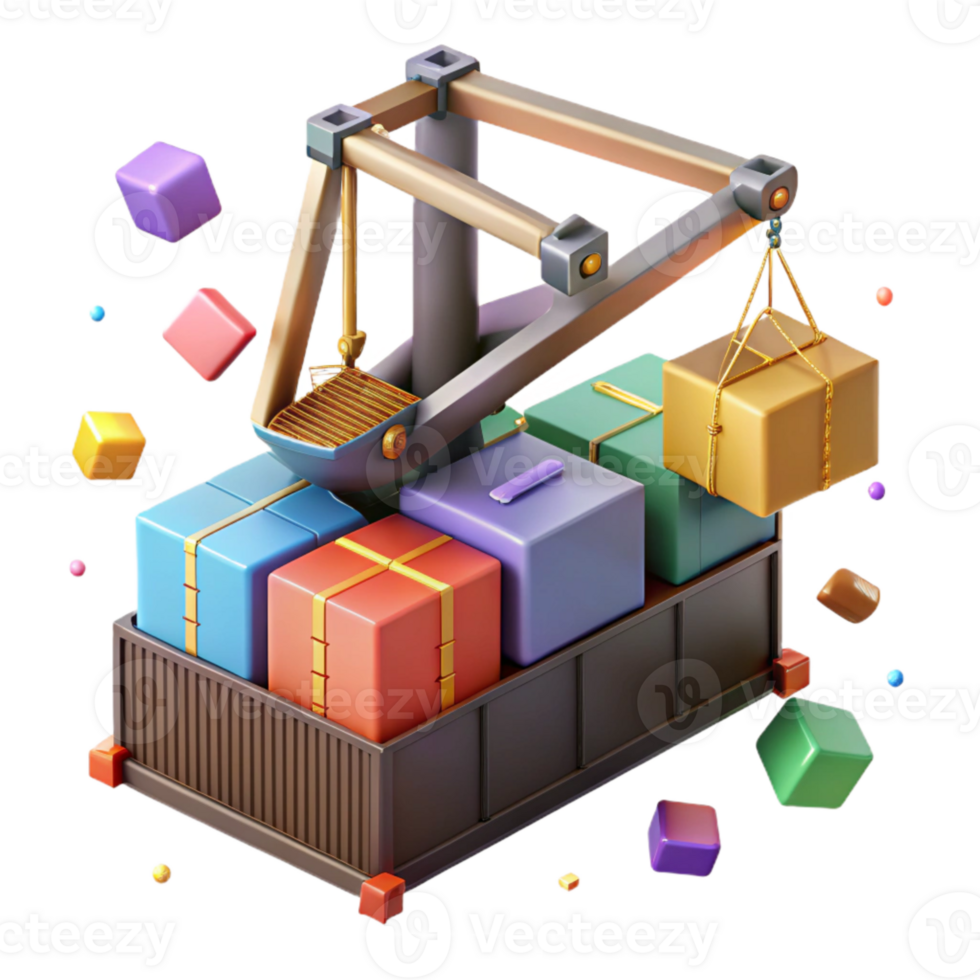 serene modern Cargo Ship Container Crane Isolated high resolution png