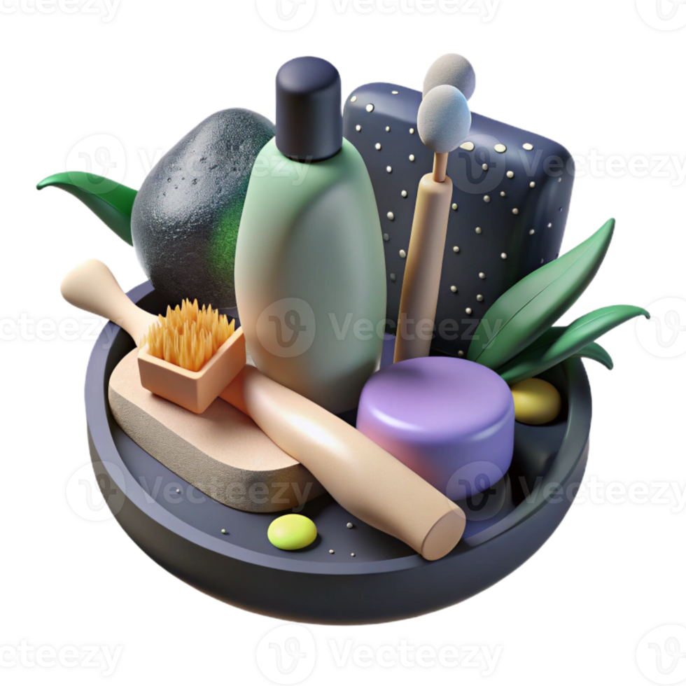 magnificent creative Bamboo Toothbrush and Soap Dish Isolated Element exclusive png