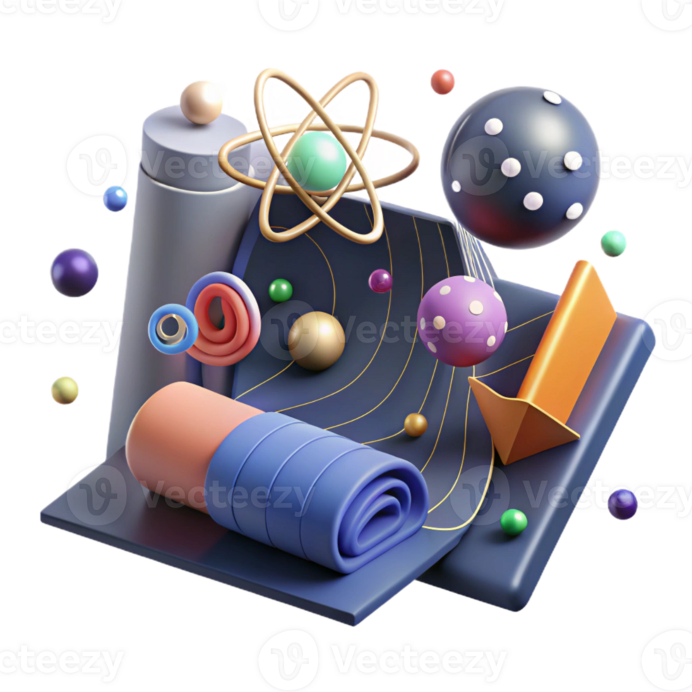 impressive artistic Quantum Physics Formula Illustration Isolated png