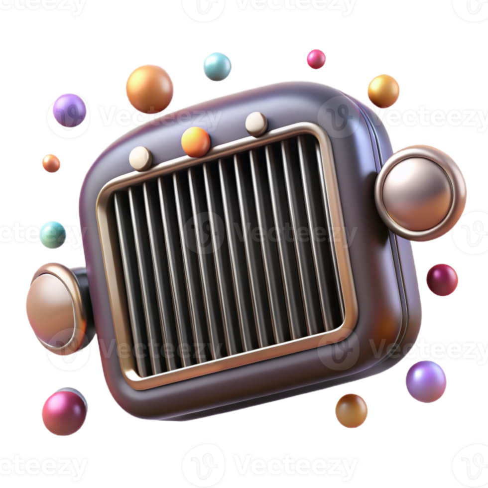 impressive minimalist Antique Car Radiator Grill Detail Transparent Background png