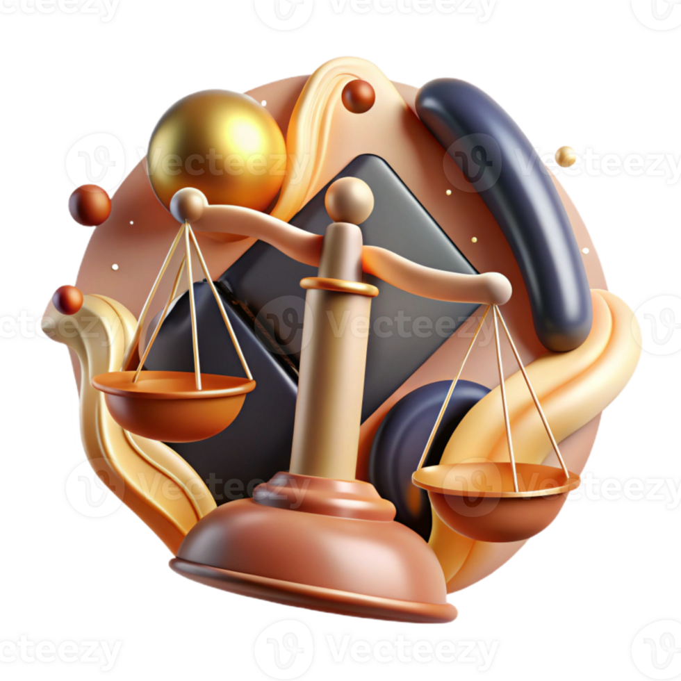 elegant classic Abstract Justice Symbol Warm Tones Isolated detailed png