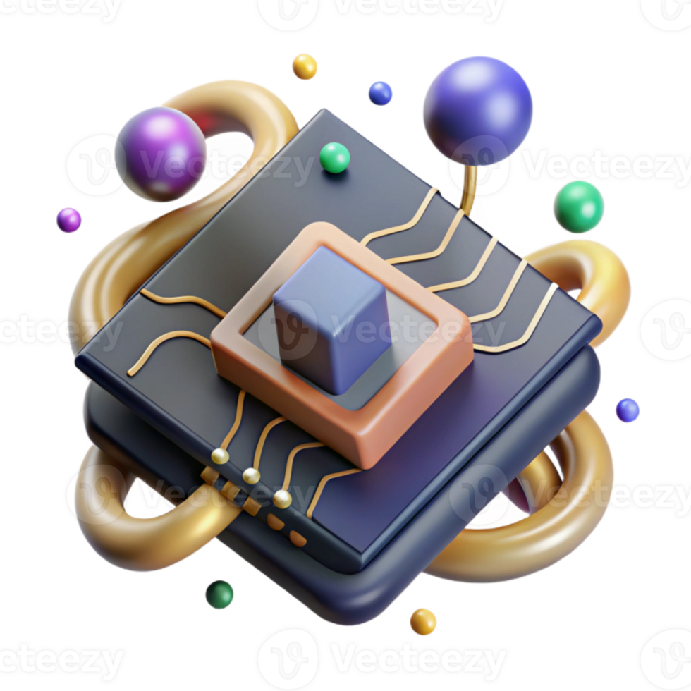 elegant rustic Quantum Sensor Diagram Isolated premium png