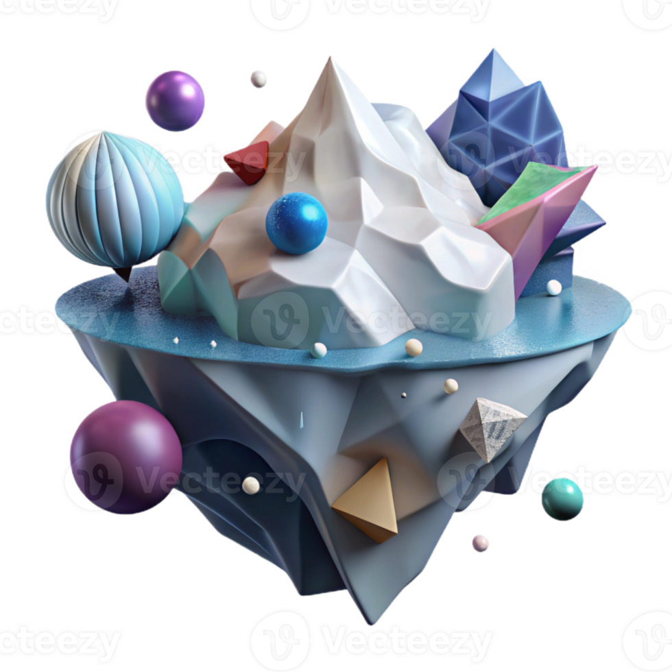 vibrant creative Iceberg Floating in Ocean Isolated high resolution png