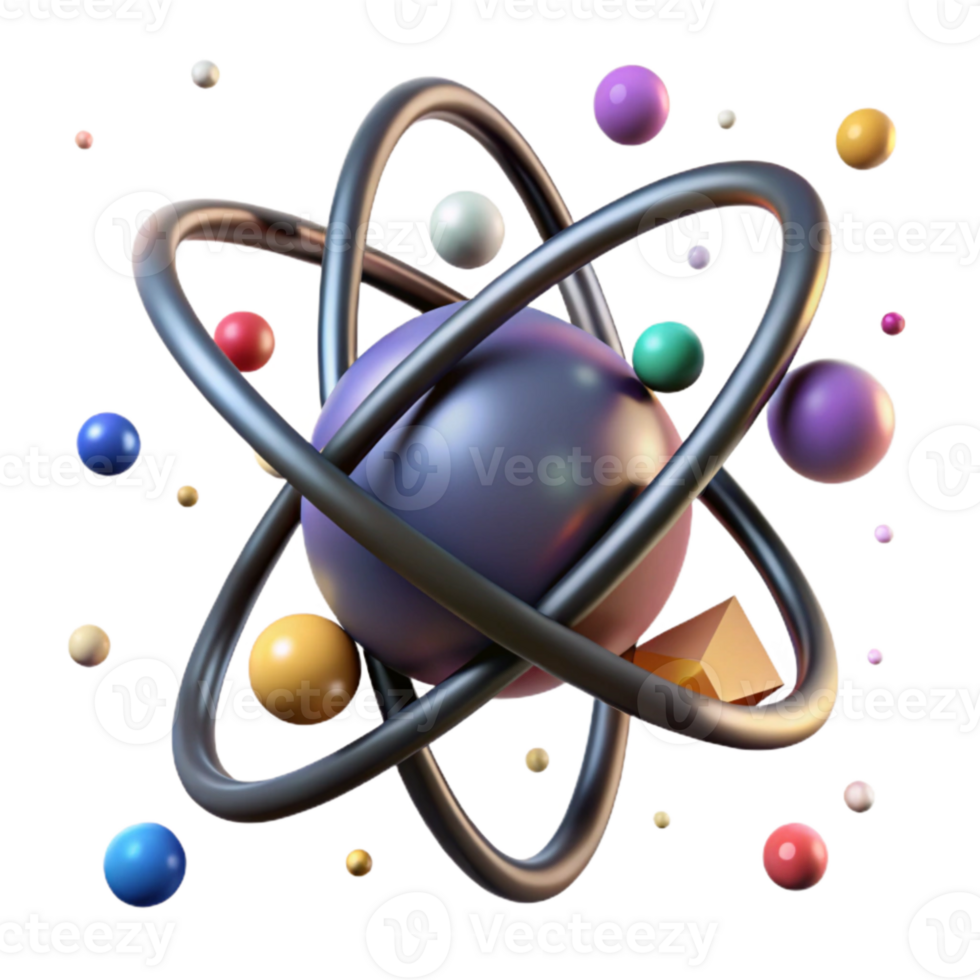 extraordinary classic Quantum Atom Model Cutout on Transparent Background professional png