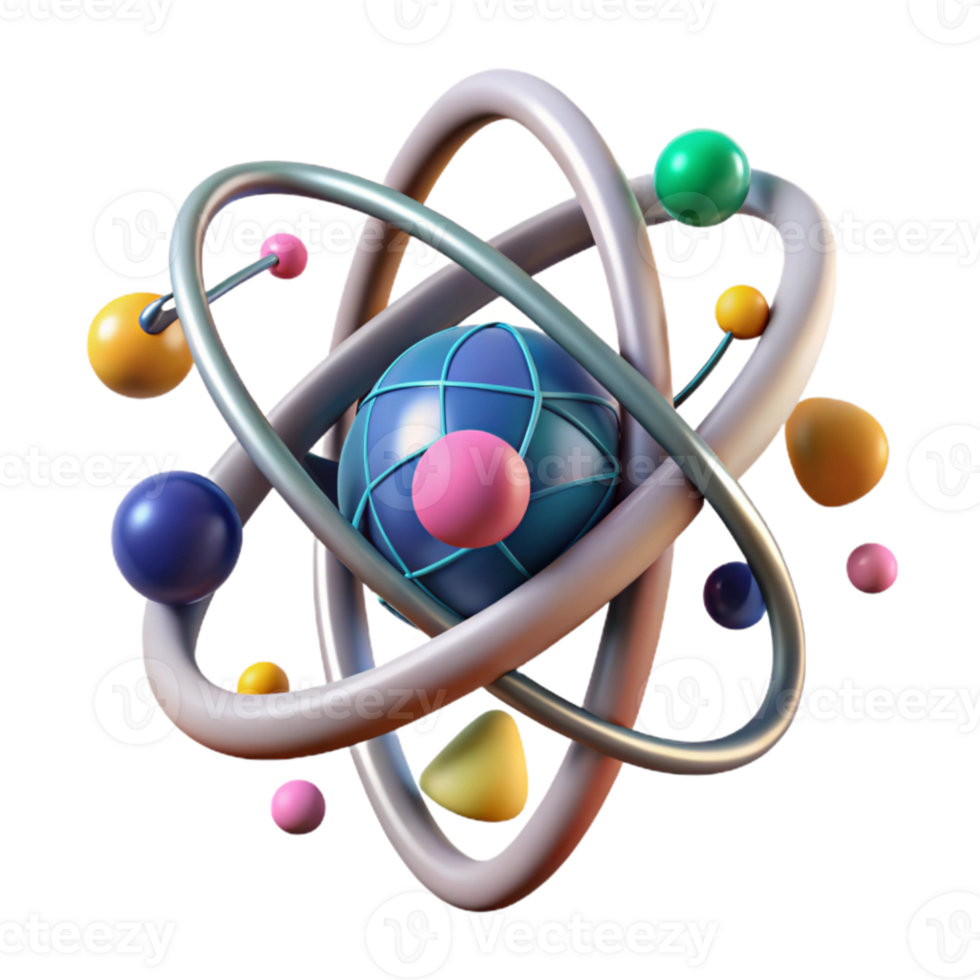 magnificent abstract Atomic Nucleus Structure Diagram Isolated premium png