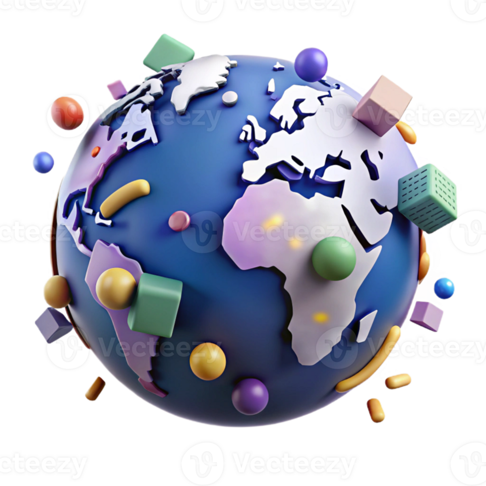 serene rustic World Map with Economic Data Points Isolated high resolution png