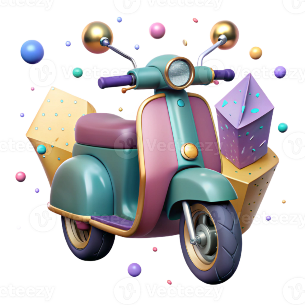 serene contemporary Modern Scooter Front View with Bright Lighting authentic png
