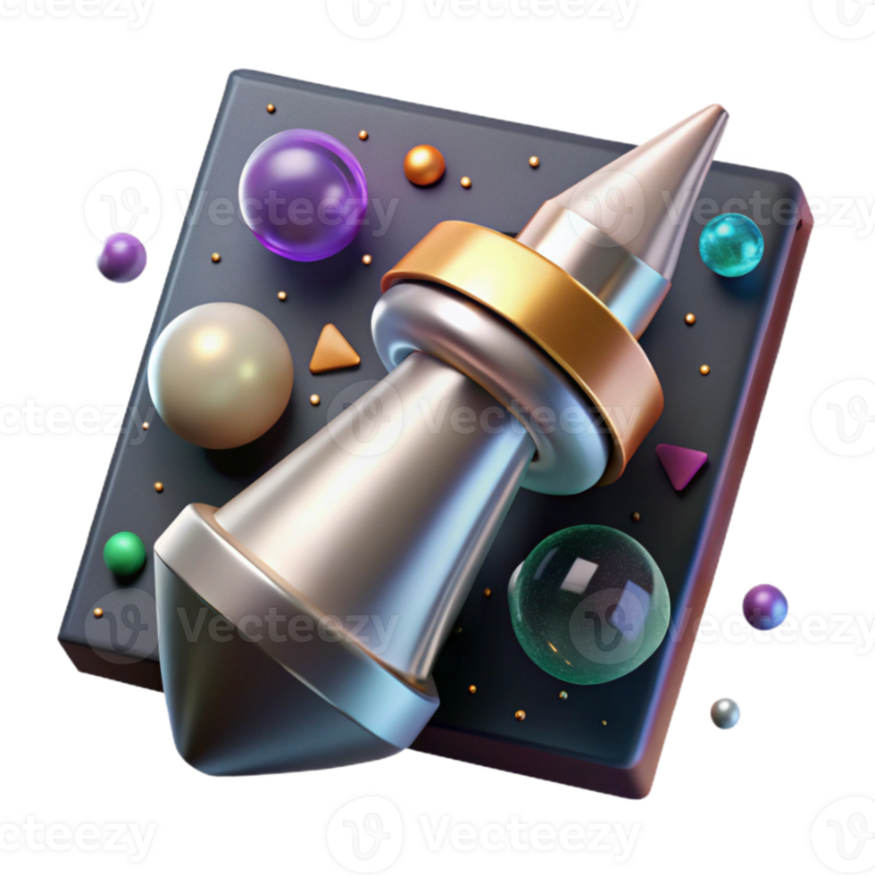 vibrant classic Nanotech Probe Tip High Angle View Transparent Background high resolution png