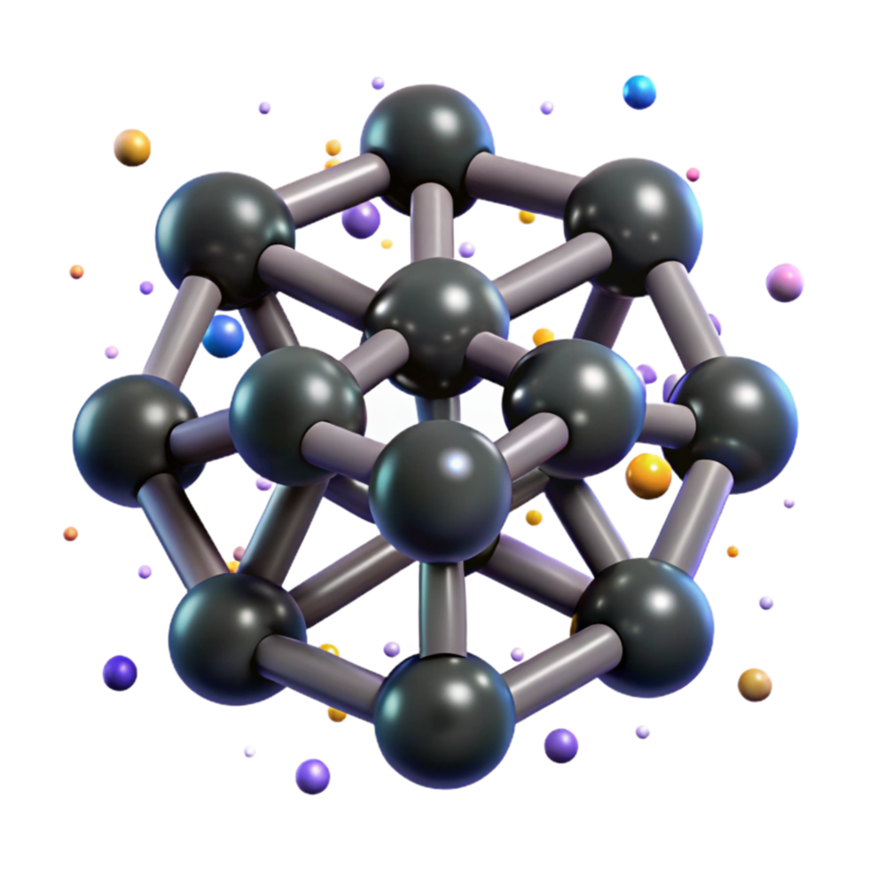 vibrant minimalist Carbon Nanotube Network Dark Gray Isolated premium png