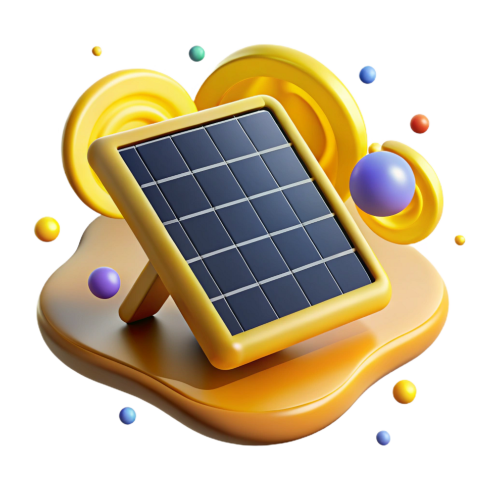 elegant contemporary Solar Energy Symbol in Yellow Isolated premium png