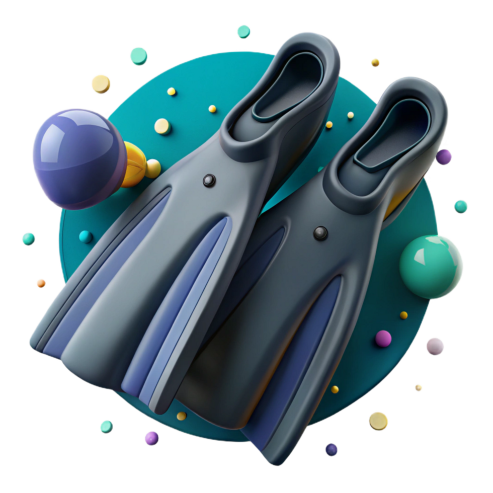 elegant classic Scuba Fins Pair Cutout with Realistic Detail detailed png