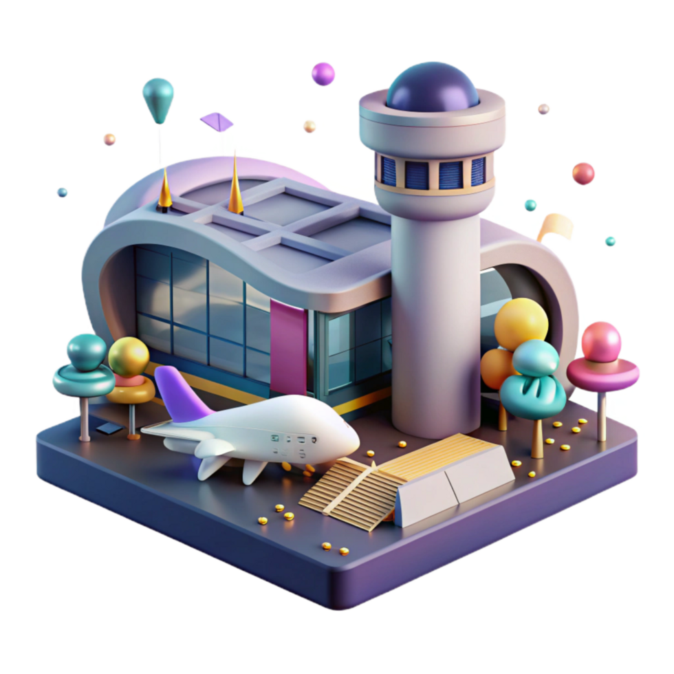 extraordinary minimalist Modern Airport Terminal Cutout Transparent Background original png