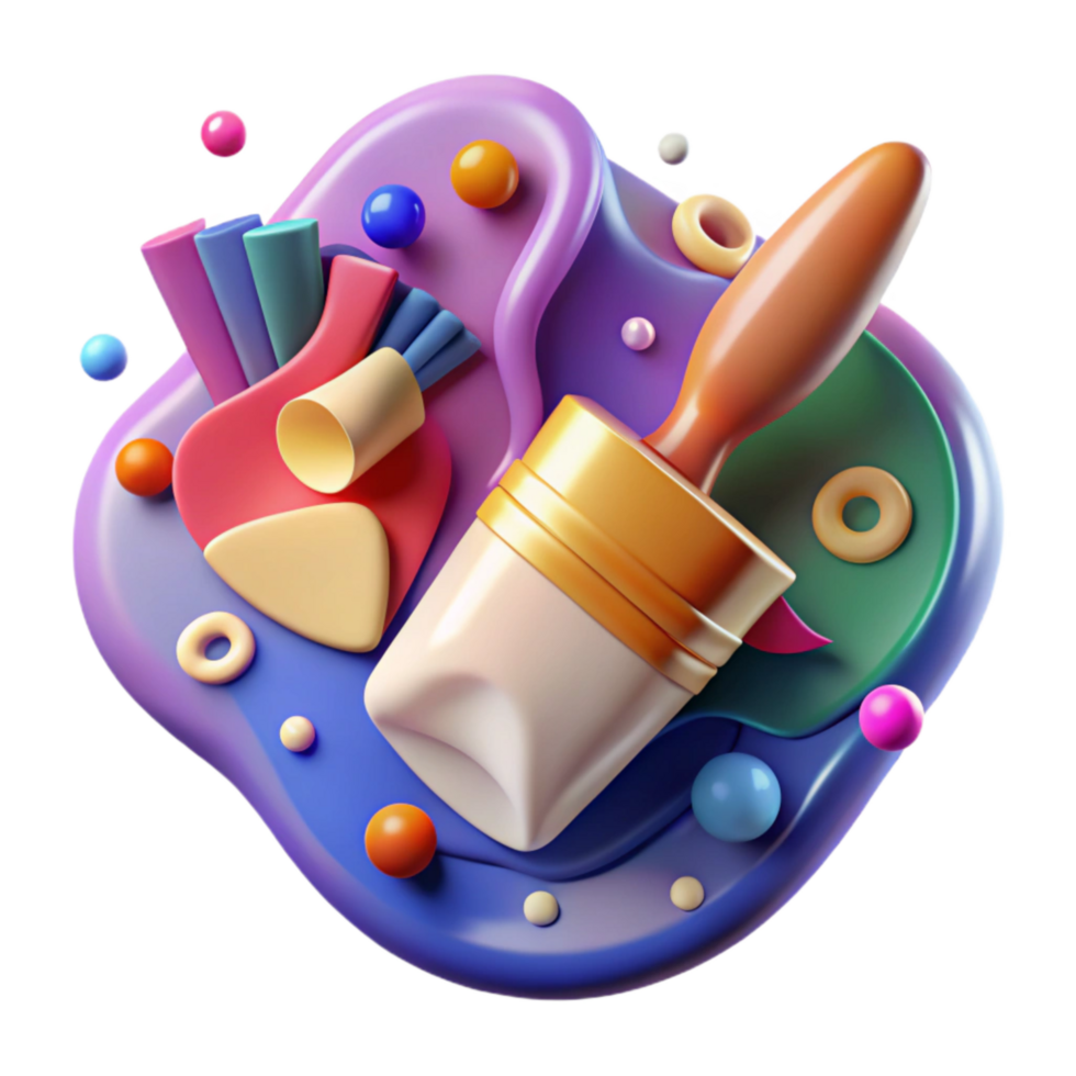 serene abstract Colorful Social Media Paintbrush Icon Transparent Background genuine png